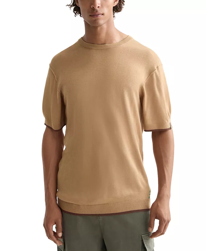 

Мужская футболка с коротким рукавом Relaxed Fit Textured Scotch & Soda, загар/бежевый