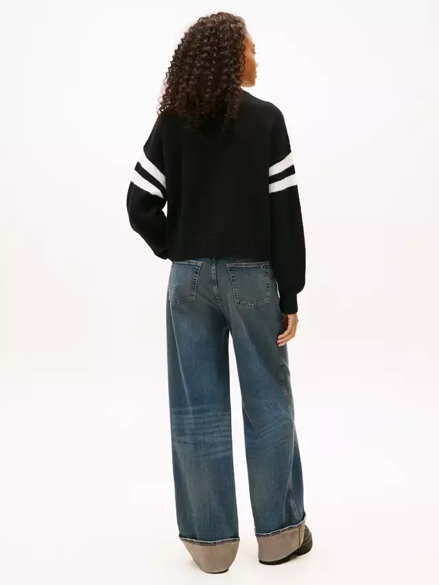 Джемпер Tommy Jeans с интарсией и логотипом, черный Tommy Hilfiger — фото 2
