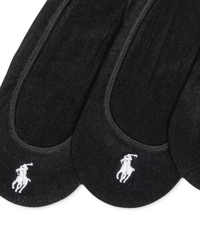 Женские ультра-короткие невидимые носки, 3 шт. в упаковке Polo Ralph Lauren, черный — фото 3