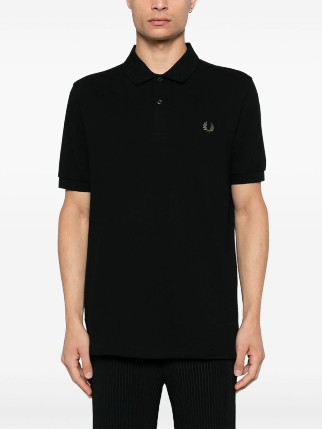 Comme Des Garçons Shirt рубашка поло с надписью из коллаборации с Fred Perry, черный — фото 3