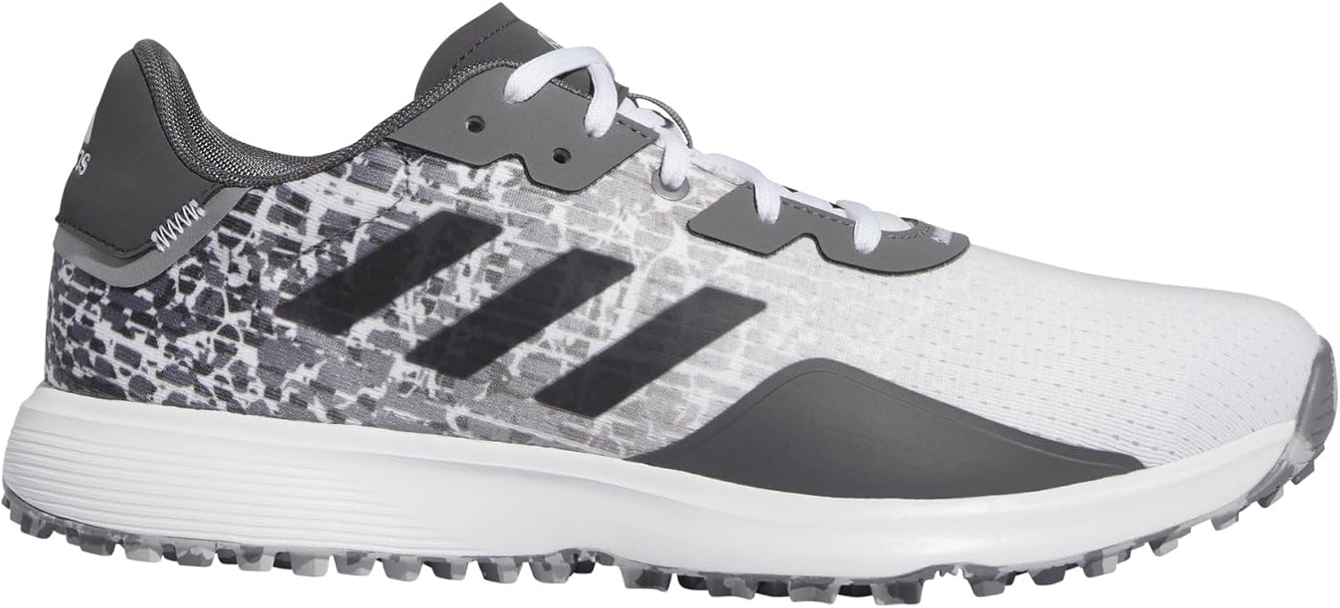 Мужские безшиповые гольф-кроссовки Adidas S2G, белый/серый — фото 2