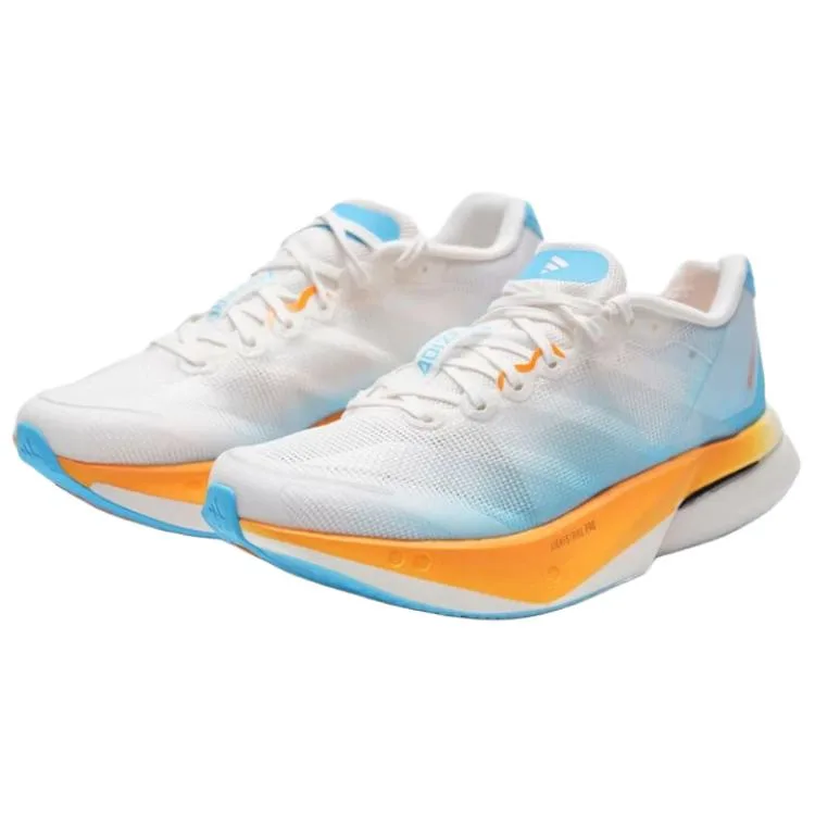 Adidas Adizero Boston 13 кроссовки для бега Unisex White Blue Orange — фото 3