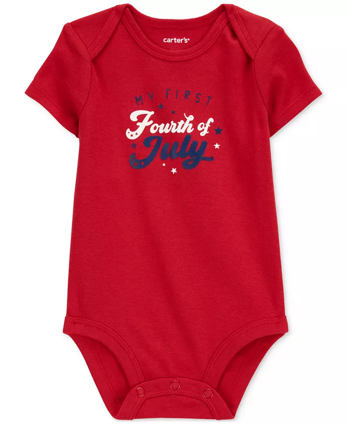 

Детский боди из хлопка с тематическим принтом "My First Fourth of July" Carter's, красный