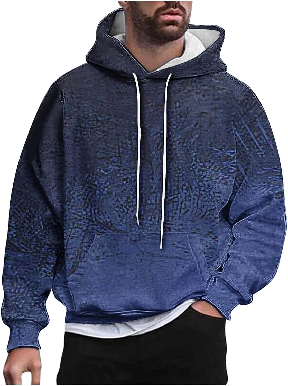 

Мужской тай-дай худи с длинными рукавами и карманом