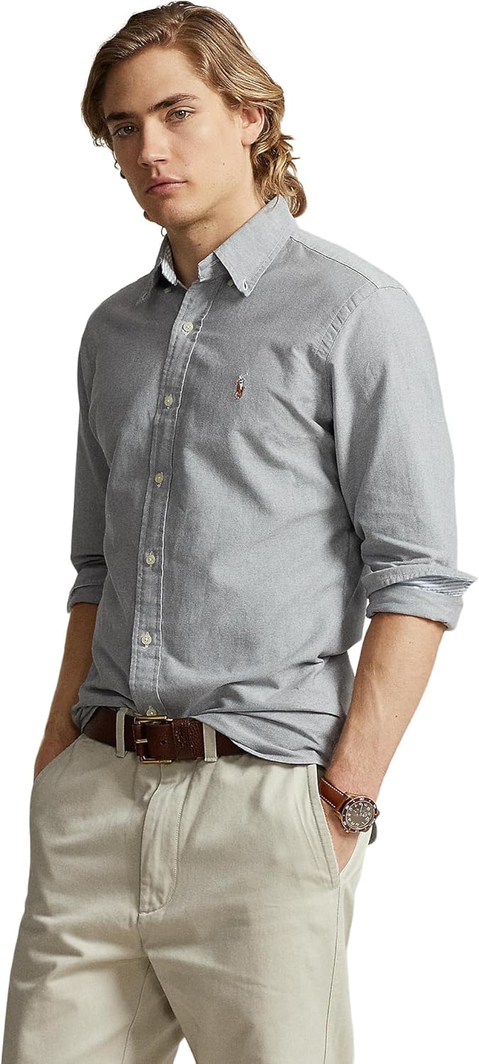 

POLO RALPH LAUREN Мужская классическая оксфордская рубашка, Slate 1