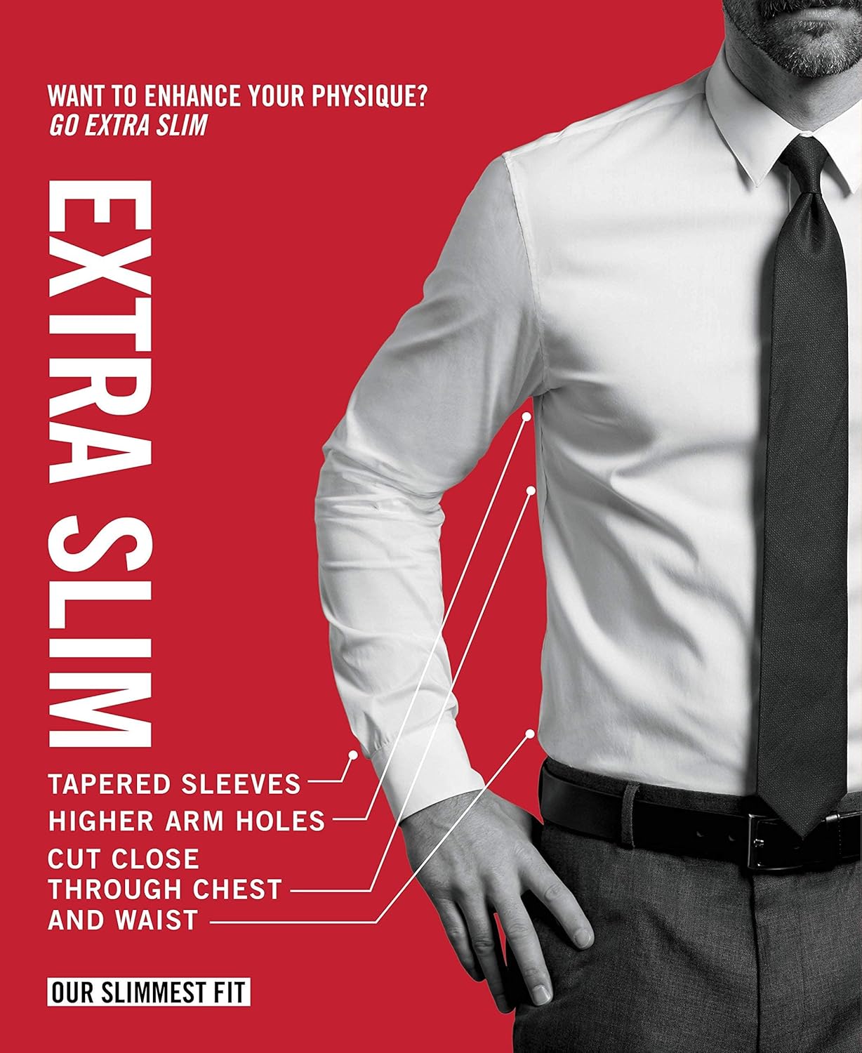 Мужская рубашка Calvin Klein Xtreme Slim Fit, нежелтая, елочка, Stream — фото 4