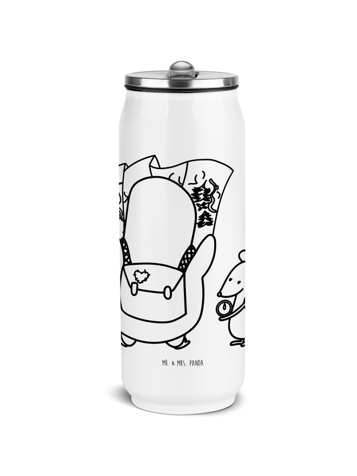 

Mr. & Mrs. Panda Бутылка для воды Penguin & Mouse Wanderer без надписи, белая