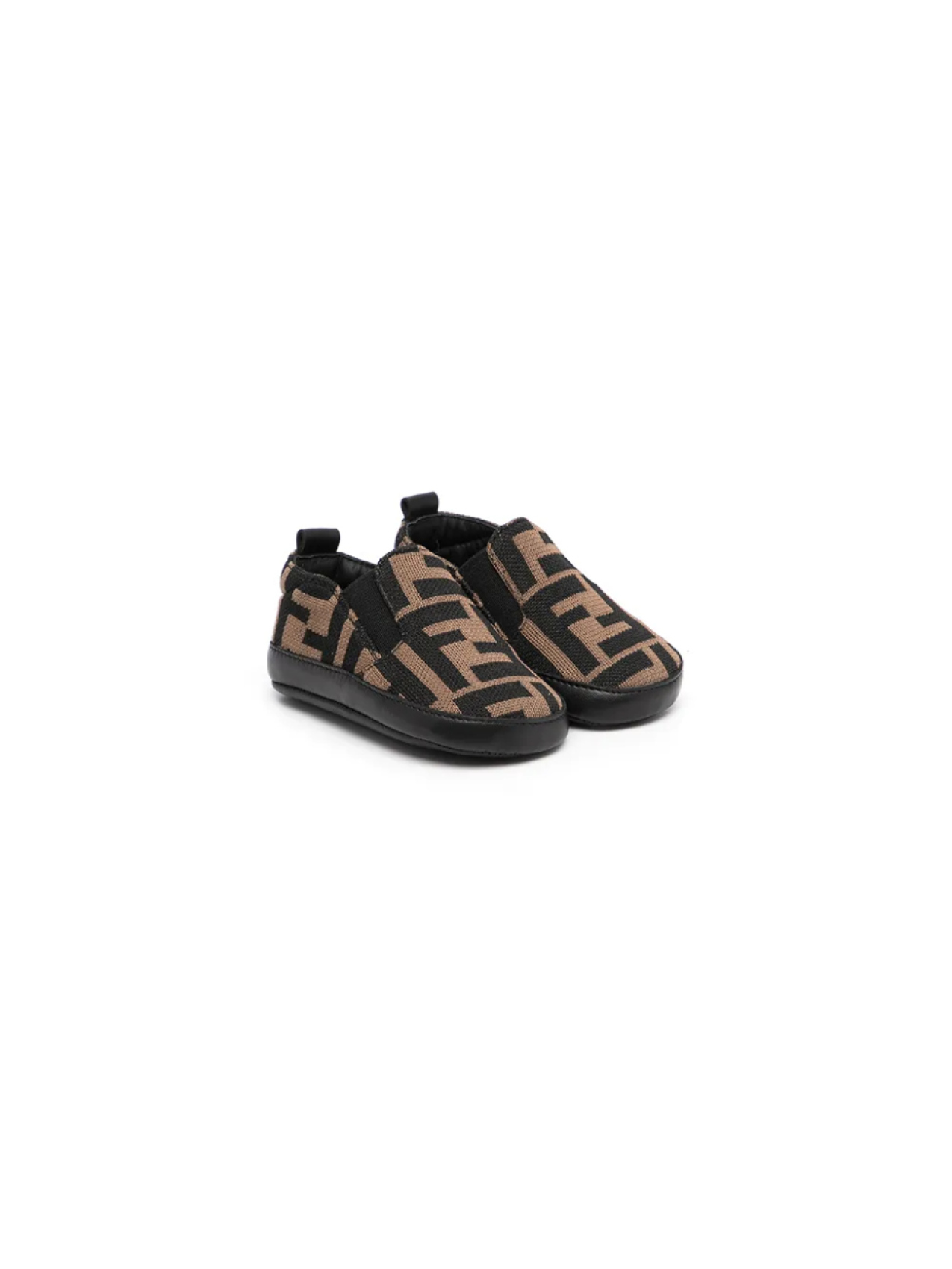 

Слипоны с логотипом Fendi Kids, коричневый