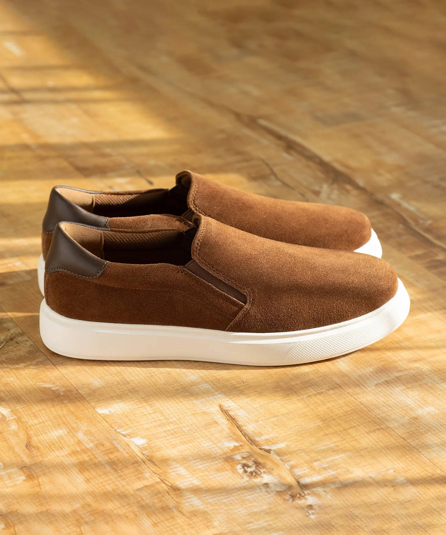 Мужские слипоны из замши Beacon Light Step ROCKPORT коричневые