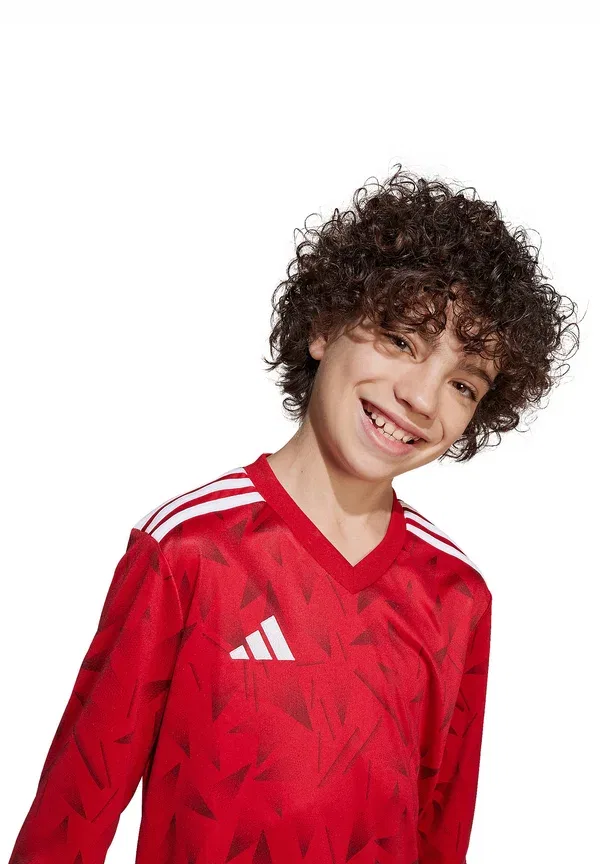 Футбольная лонгслив-топ Adidas Performance, красно-белый — фото 3
