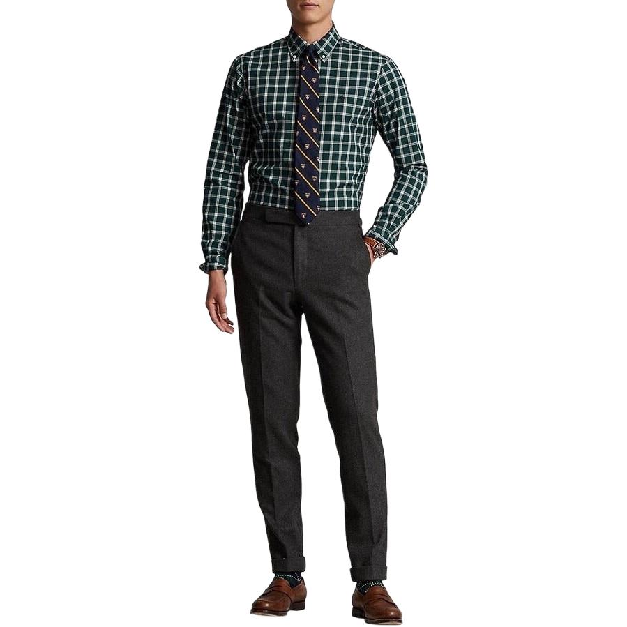 Polo Ralph Lauren Рубашка мужская с зеленым лацканом Moderate — фото 2