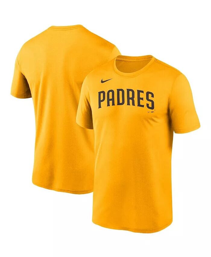 

Мужская золотая футболка с надписью San Diego Padres Wordmark Legend Nike