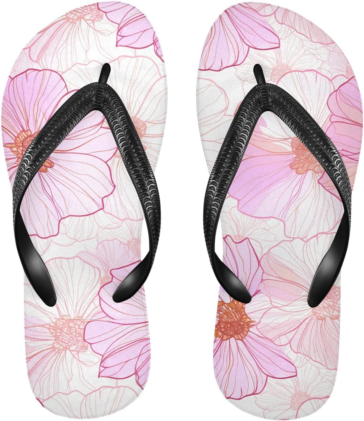 

Розовые сланцы с цветочным узором Cosmos, пляжные шлепанцы-сланцы для душа, резиновые, нескользящие, летние тапочки для женщин и мужчин Sinestour