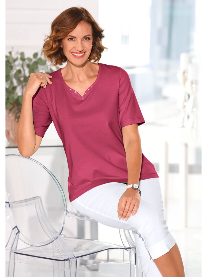 

GOLDNER Укороченный размер: базовая футболка с коротким рукавом из хлопка цвета мерло