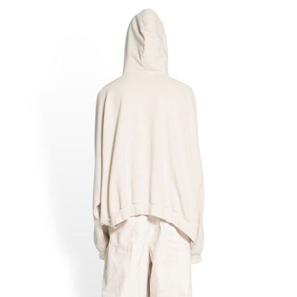 Толстовка xxxl patched t-shirt hoodie oversized 'ecru' Balenciaga, экрю — фото 4