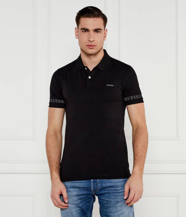 

Рубашка поло Extra slim fit Guess Jeans, черный