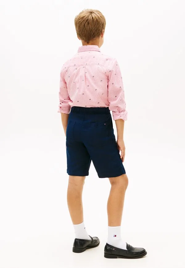 Свободные шорты из смесовой льняной ткани Tommy Hilfiger, Dark Night Navy — фото 3