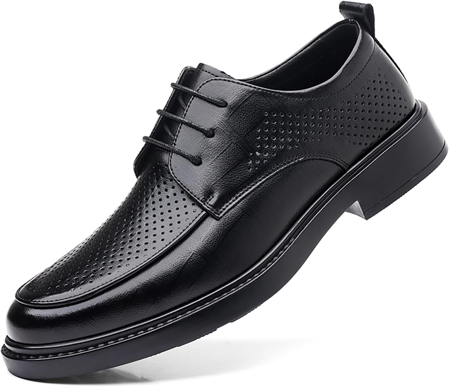 

Мужские кожаные деловые оксфорды SIYAKE, классические туфли на шнуровке с мягкой подошвой и комфортной конструкцией, модель дерби, для свадеб, вечеринок и офиса, черный