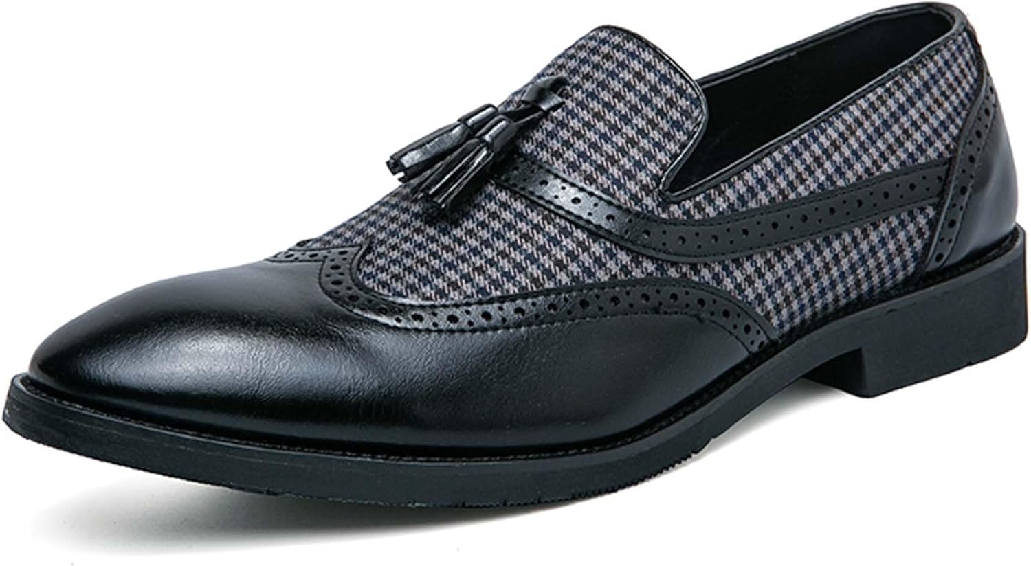 

Мужские лоферы, модные, с цветными блоками, деловые, повседневные, офисные, формальные, кожаные, для работы, свадьбы, выпускного, под костюм Generic, черный