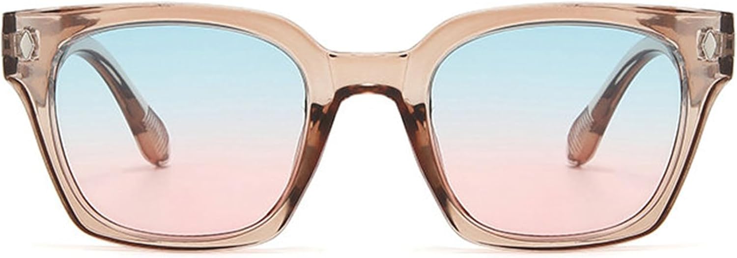 

Женские солнцезащитные очки Helena Fashion Square в винтажном стиле с толстой оправой, конфетного цвета, с прозрачным градиентом, мужские солнцезащитные очки с заклепками, C8