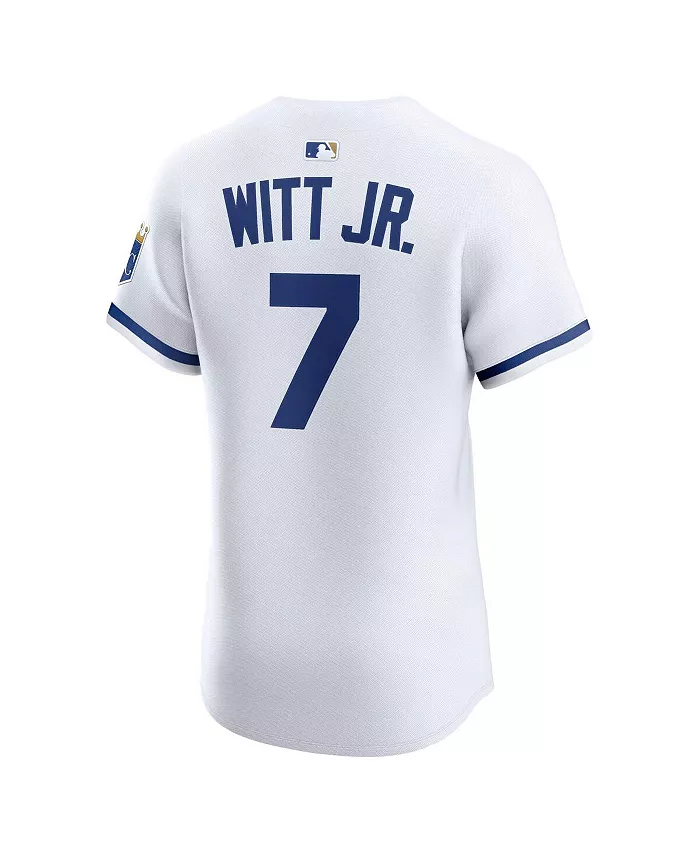Мужская белая элитная домашняя футболка Kansas City Royals Bobby Witt Jr Nike — фото 3