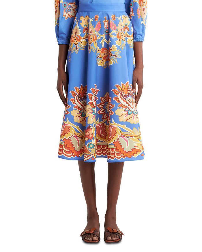 

Печатная юбка миди Etro, синий