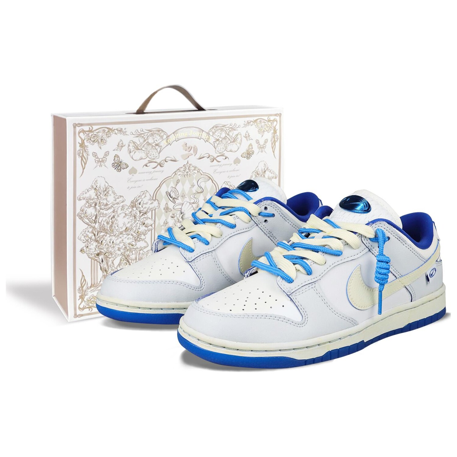 

Кроссовки Nike Dunk Skateboard Shoes Women's Low-Top Gray White/Beige