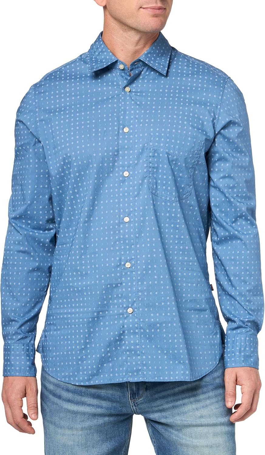 

BOSS Мужская рубашка Remiton с длинным рукавом на пуговицах, Blue Sapphire