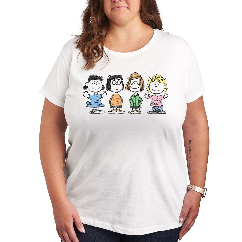 

Футболка с рисунком Plus Peanuts Girl Group Licensed Character, белый