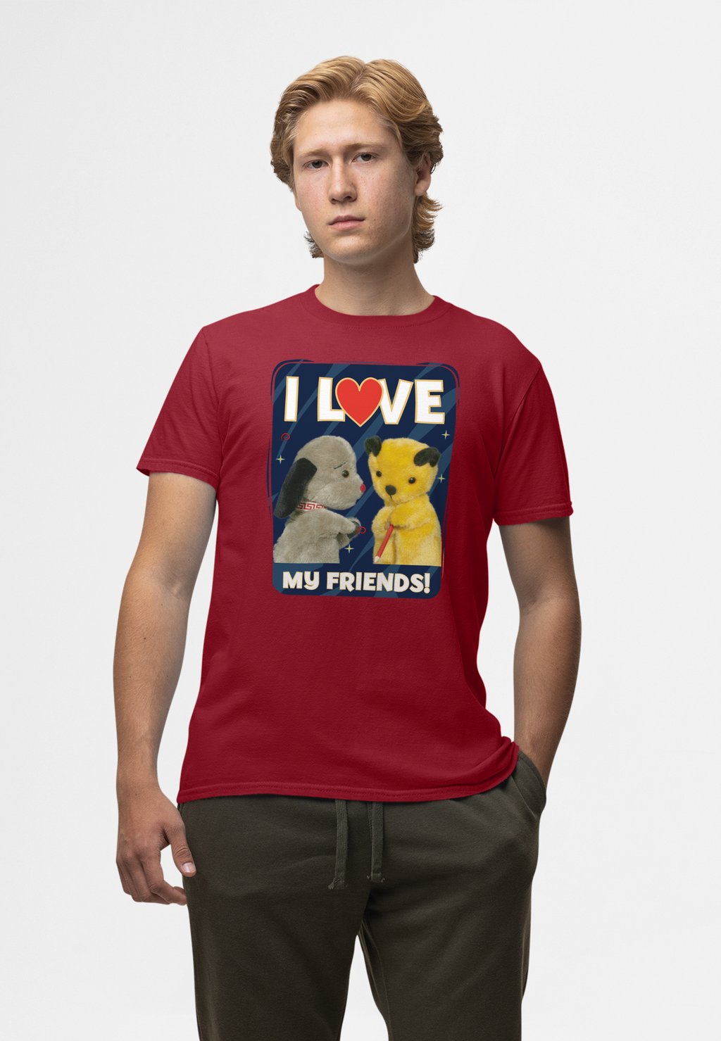 

Футболка с принтом SOOTY I LOVE MY FRIENDS Henry Tiger, бургундия