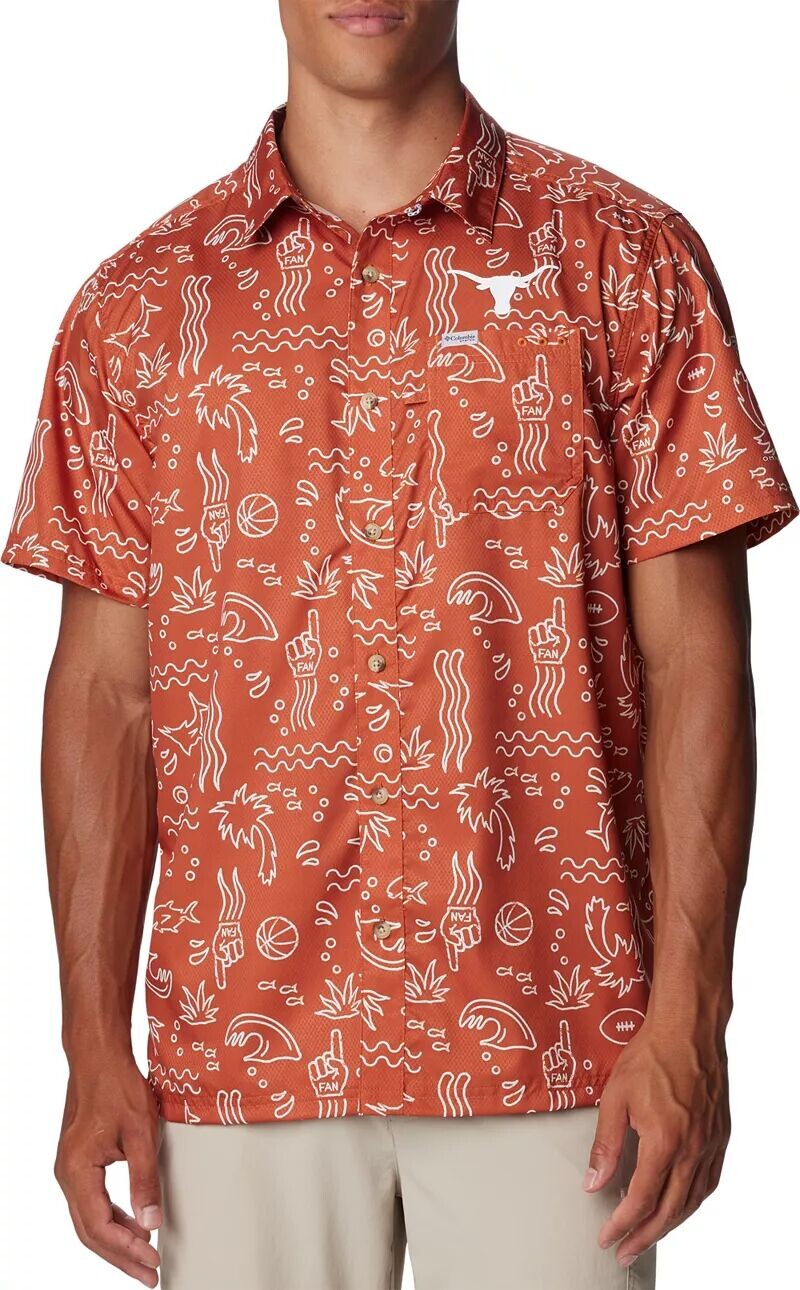 

Мужская рубашка Columbia на пуговицах Texas Longhorns Burnt Orange Super Slack