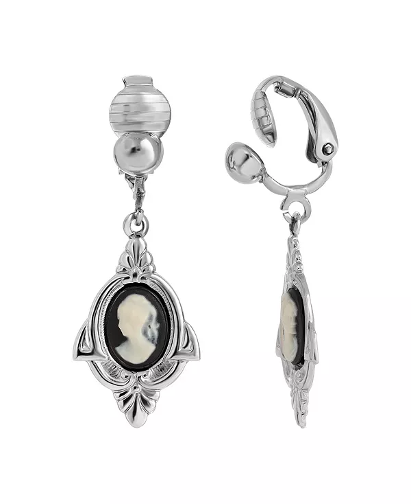 

Серьги-Клипсы с имитацией камеи 2028, black