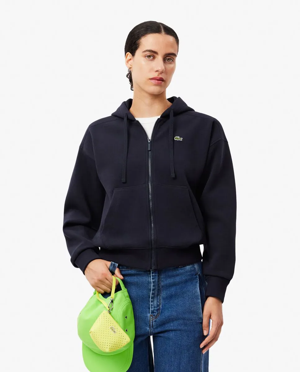 

Женская худи из пике с молнией Lacoste, темно-синий