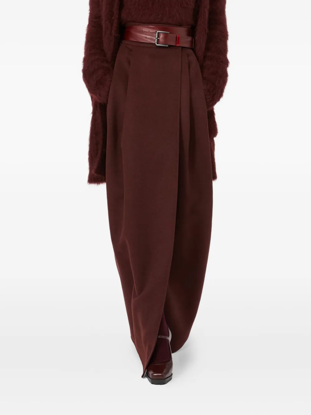 

Плиссированная юбка с запахом MAX MARA, красный