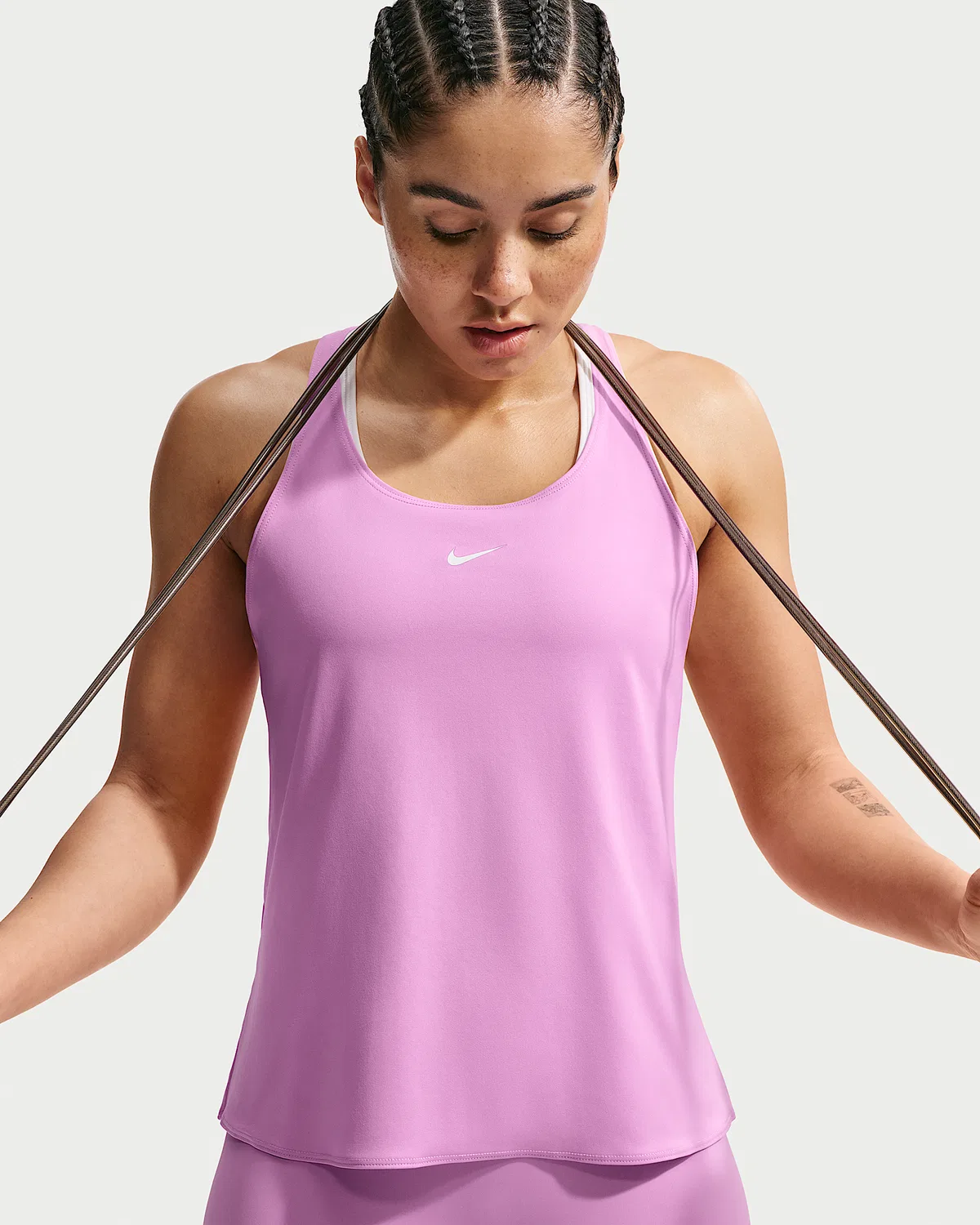 Женский топ-майка Dri-FIT Nike Pro, Light Magenta/White — фото 3
