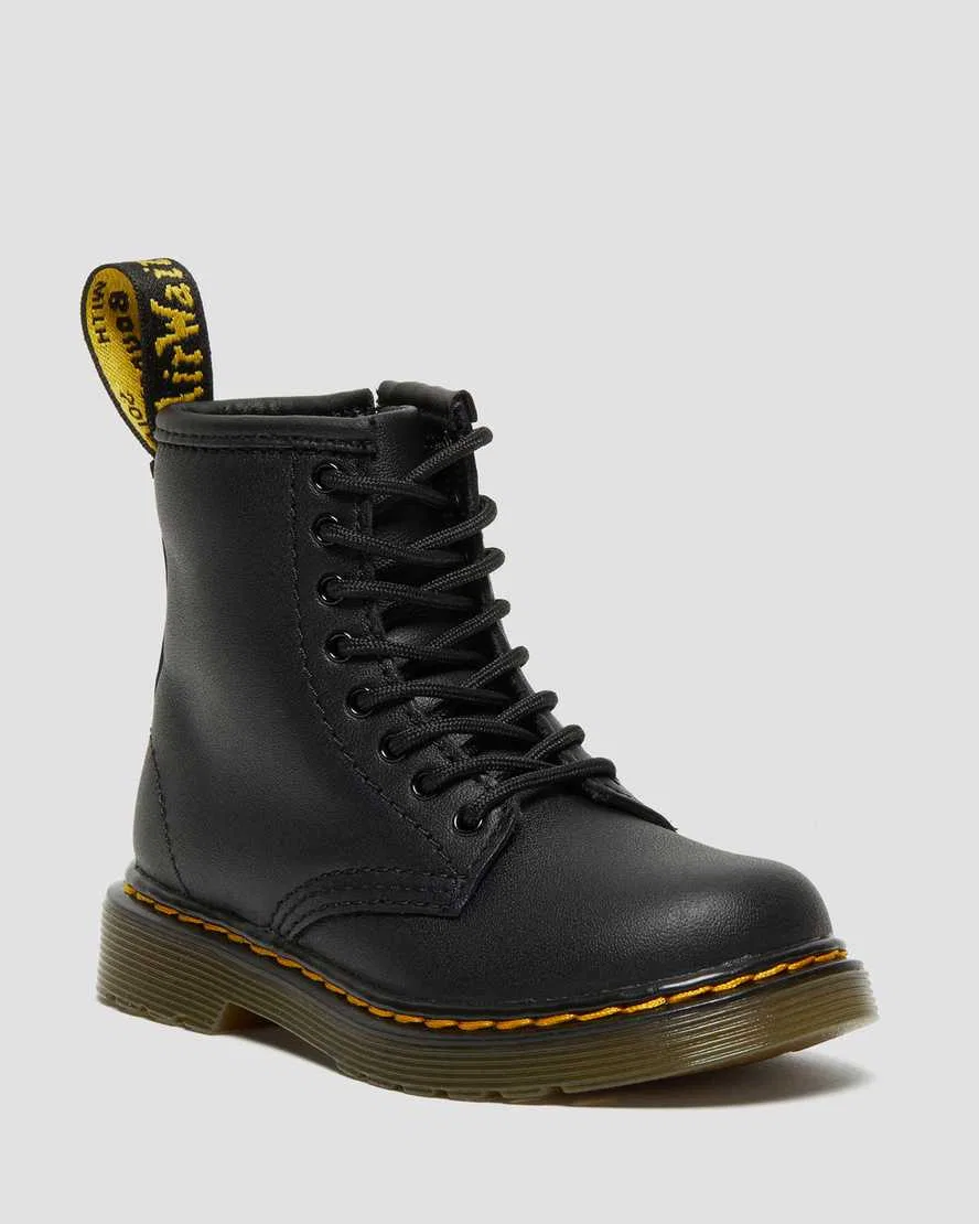 Ботинки Dr. Martens 1460 Softy T, детские, кожаные, на шнуровке, черные
