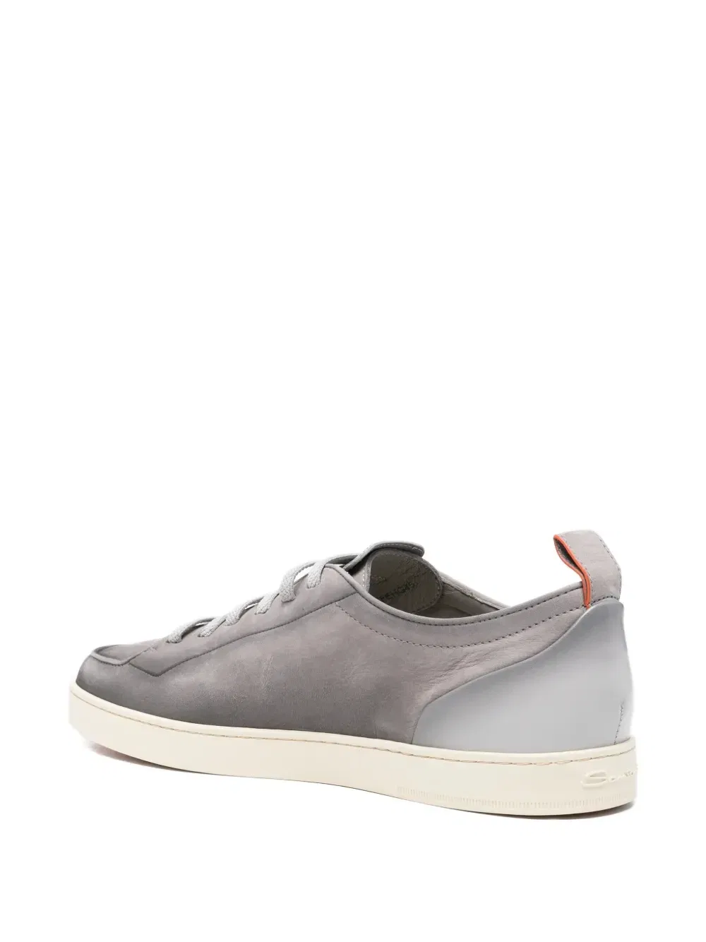 Кроссовки из кожи с выдавленным логотипом Santoni, серый — фото 3