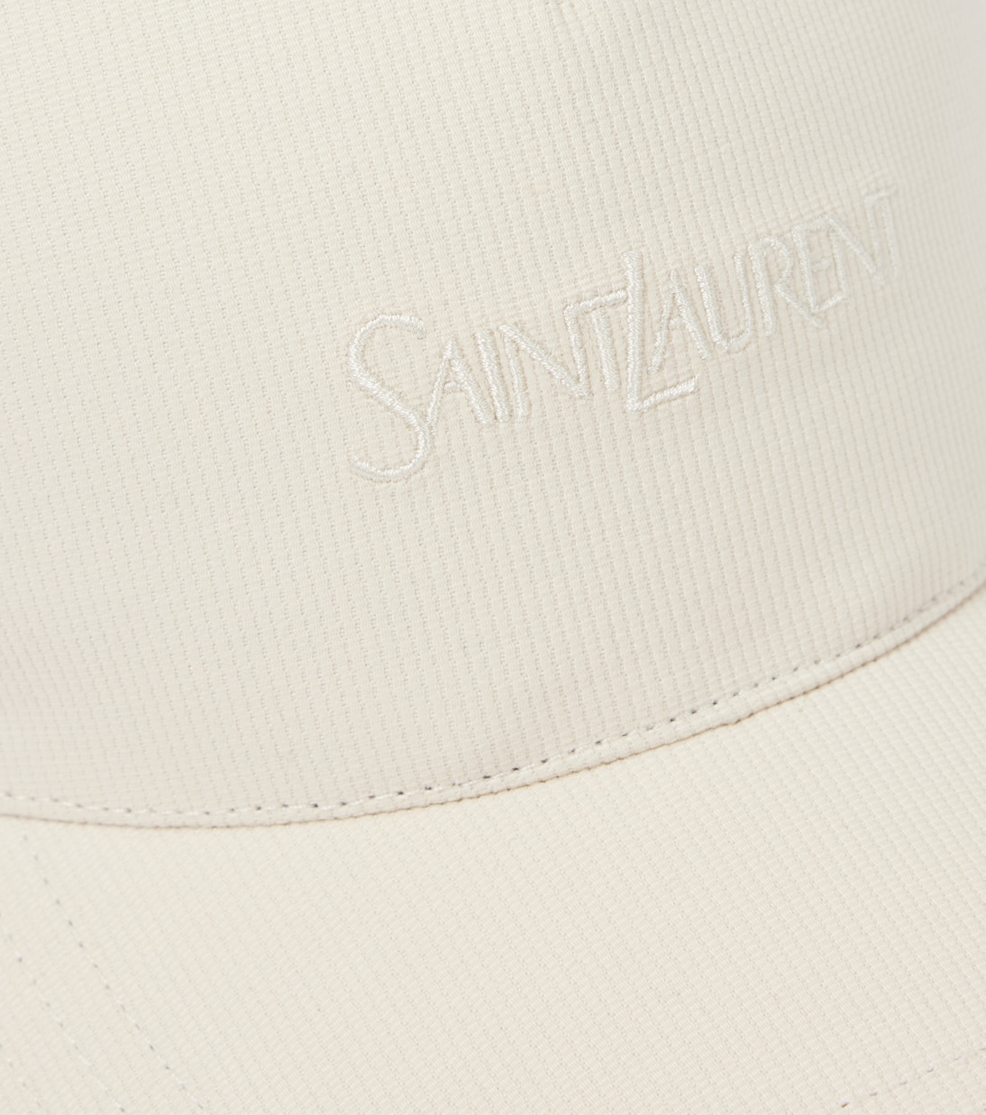 Бейсболка из вельвета с вышитым логотипом Saint Laurent, слоновая кость — фото 4