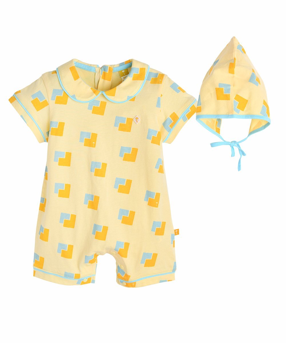 Комбинезон длиной 3/4 и головной убор в одном стиле Moimoln, Yellow