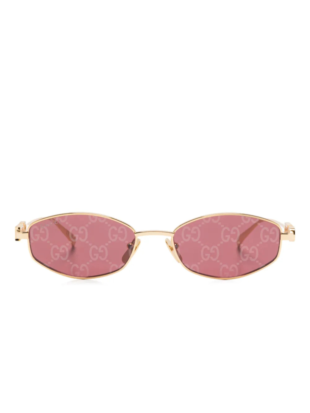

Gucci Eyewear солнцезащитные очки в геометричной оправе, золотой