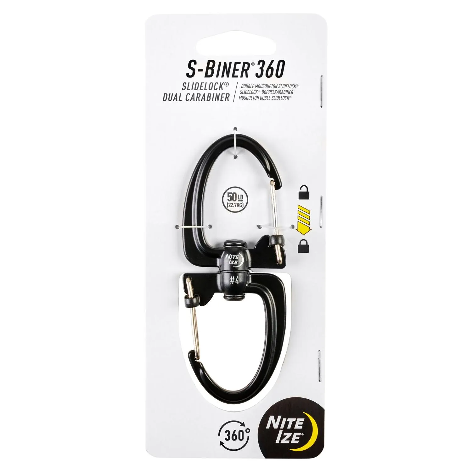 

S-Biner 360 SlideLock двойной карабин #4 Nite Ize, Black