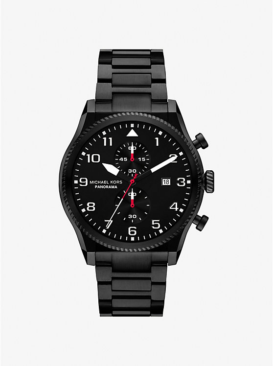 

Большие панорамные часы черного цвета Michael Kors, черный