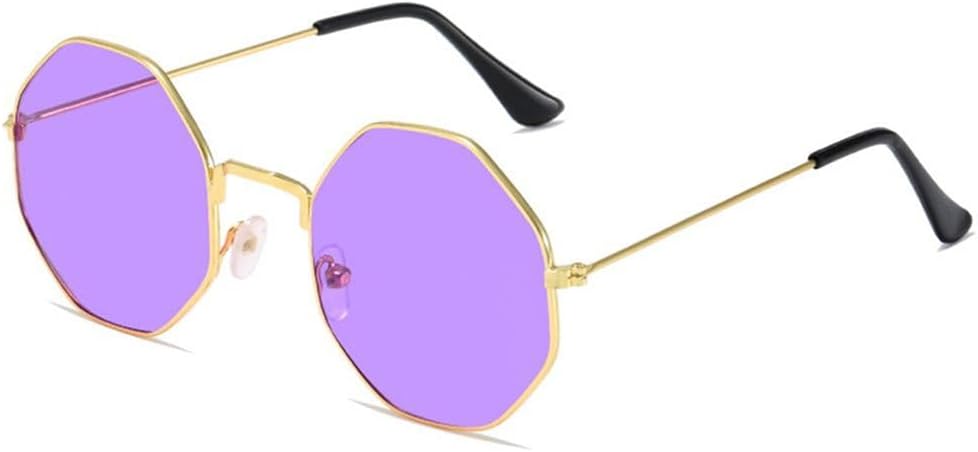 

1 шт. Круглые/сердечко солнцезащитные очки для женщин и мужчин с защитой от УФ-излучения UV400, металлические солнцезащитные очки для женщин и мужчин DSVIGF, B -Black Purple