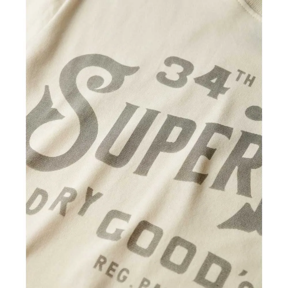 Футболка с коротким рукавом Superdry Heritage Brand Relaxed Fit, бежевый — фото 2