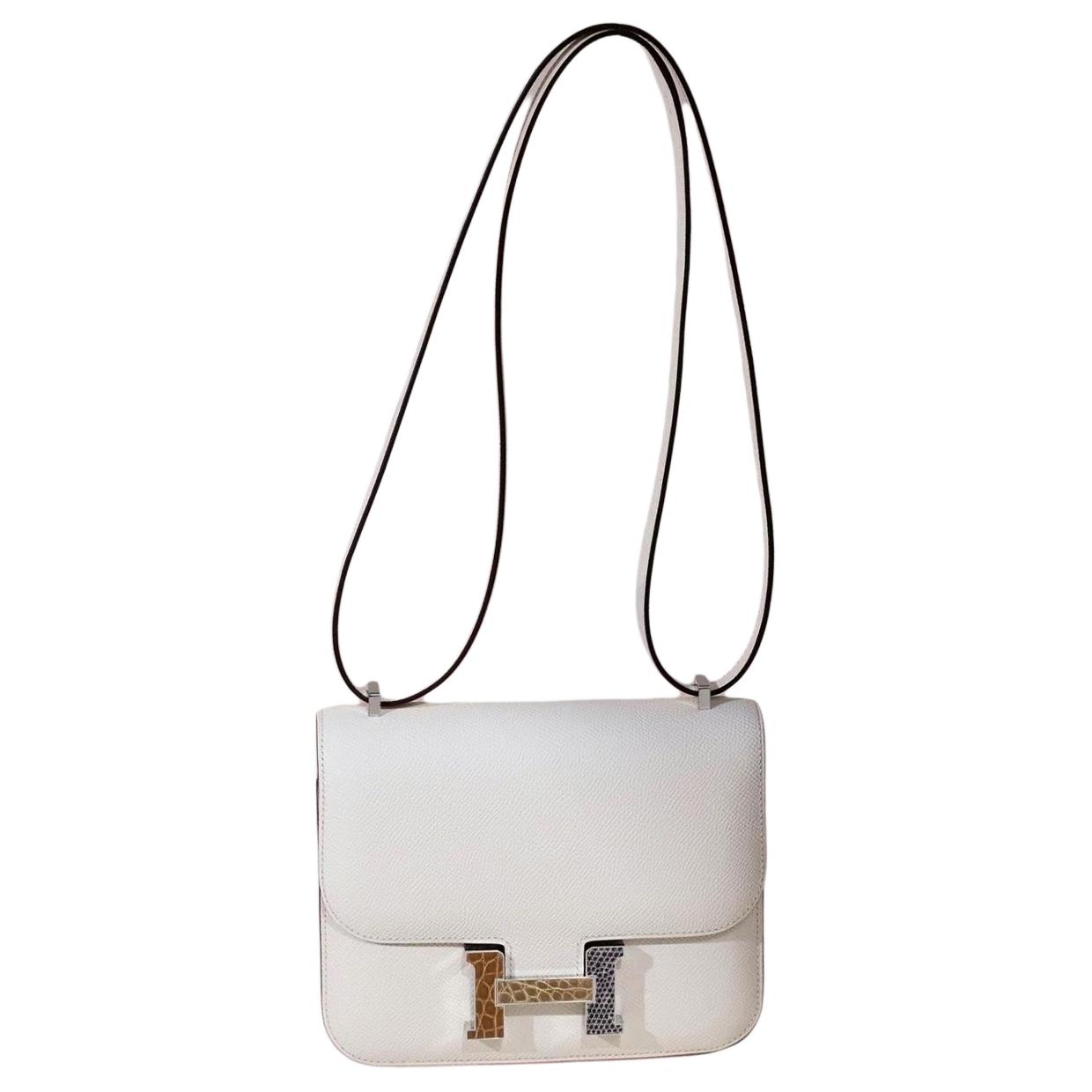 

Constance Epsom Calfskin Crossbody Bag, Shoulder Bag 19 Women's White HERMES, W Stamp