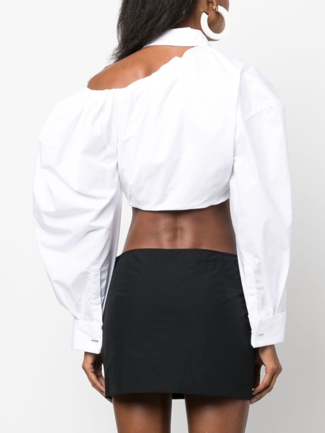 Укороченная рубашка La Galliga асимметричного кроя Jacquemus, белый — фото 4