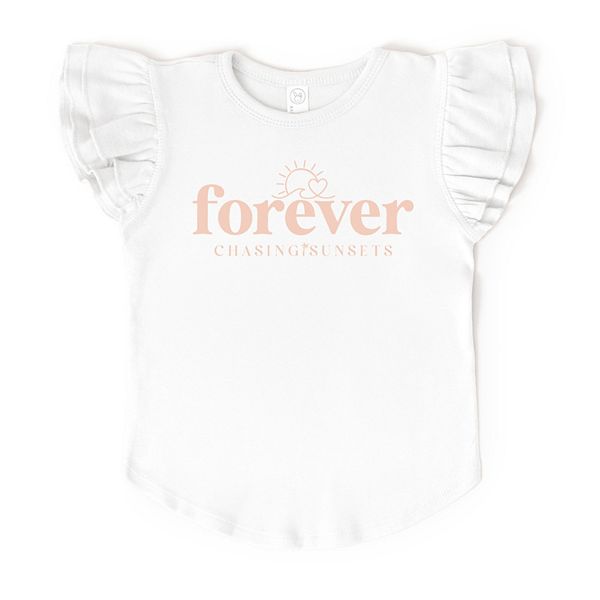 

Футболка с рукавами-крылышками Forever chasing sunsets The Juniper Shop, White