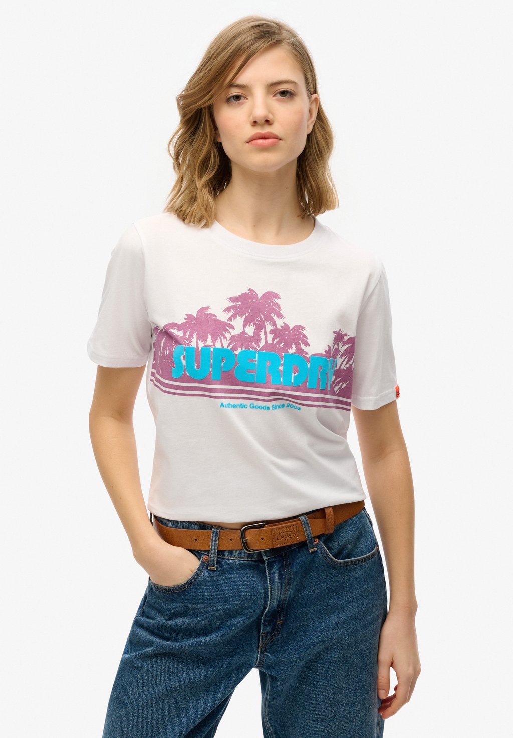 

Футболка с принтом OUTDOOR STRIPE Superdry, цвет Optic