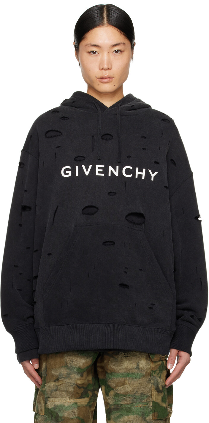 

Черная толстовка с вырезом Givenchy
