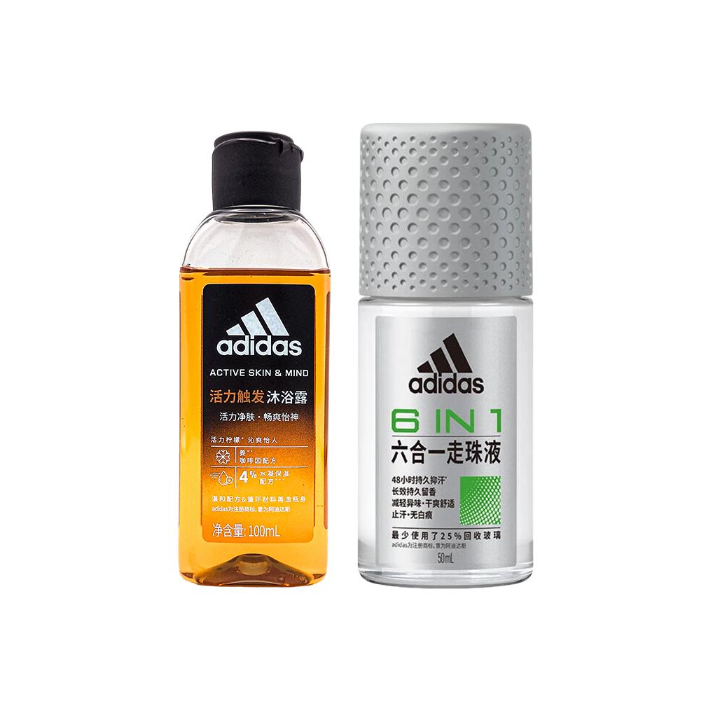 

Мужской антиперспирант Active Trigger Roll on Shower Gel с успокаивающим эффектом для комбинированной кожи Adidas, men's multi-action antiperspirant 50ml+active shower gel 100ml